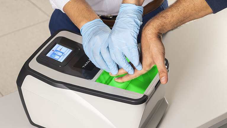 Person being fingerprinted